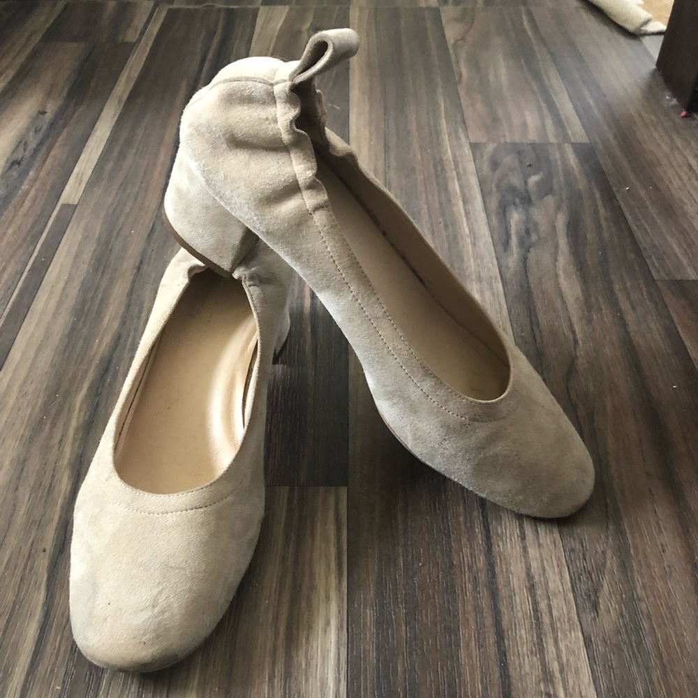 Day Heel in Nude Suede